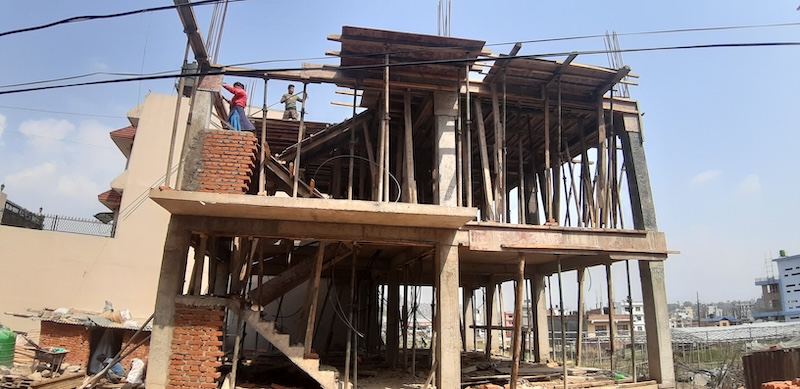 Reinforced concrete structure under construction