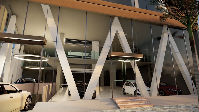 Showroom structural facade
